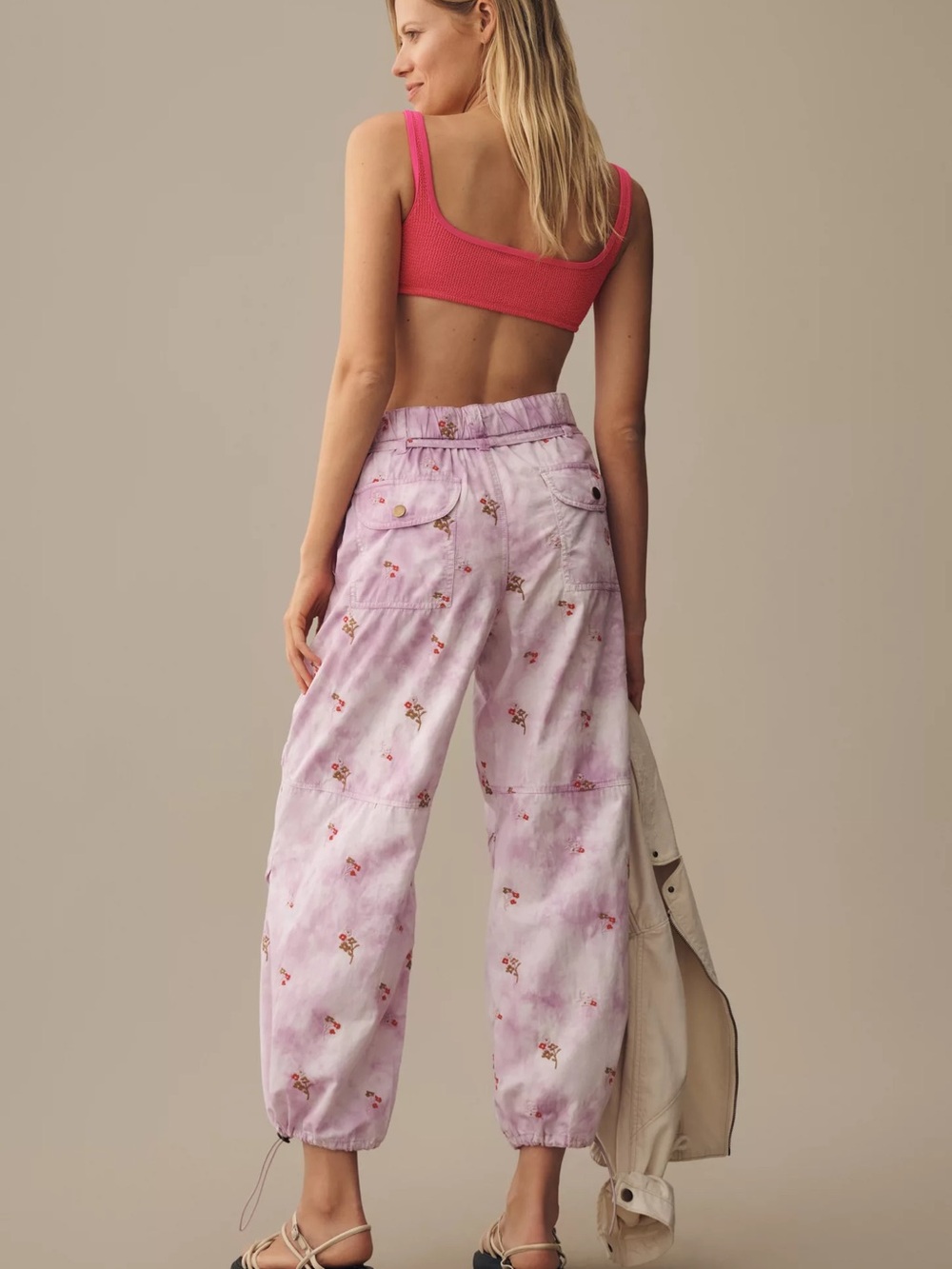 Anthropologie Pilcro Ditsy Tie-Dye Parachute Pants - Picture 2 of 10